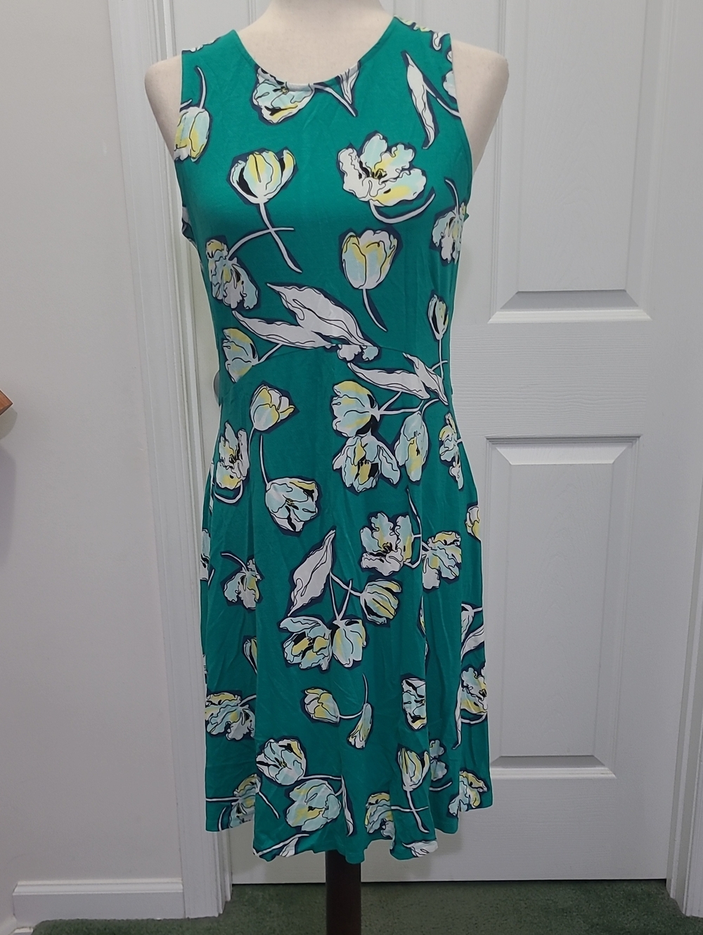 Apt 9 Sleeveless Teal Floral Fit & Flare Dress